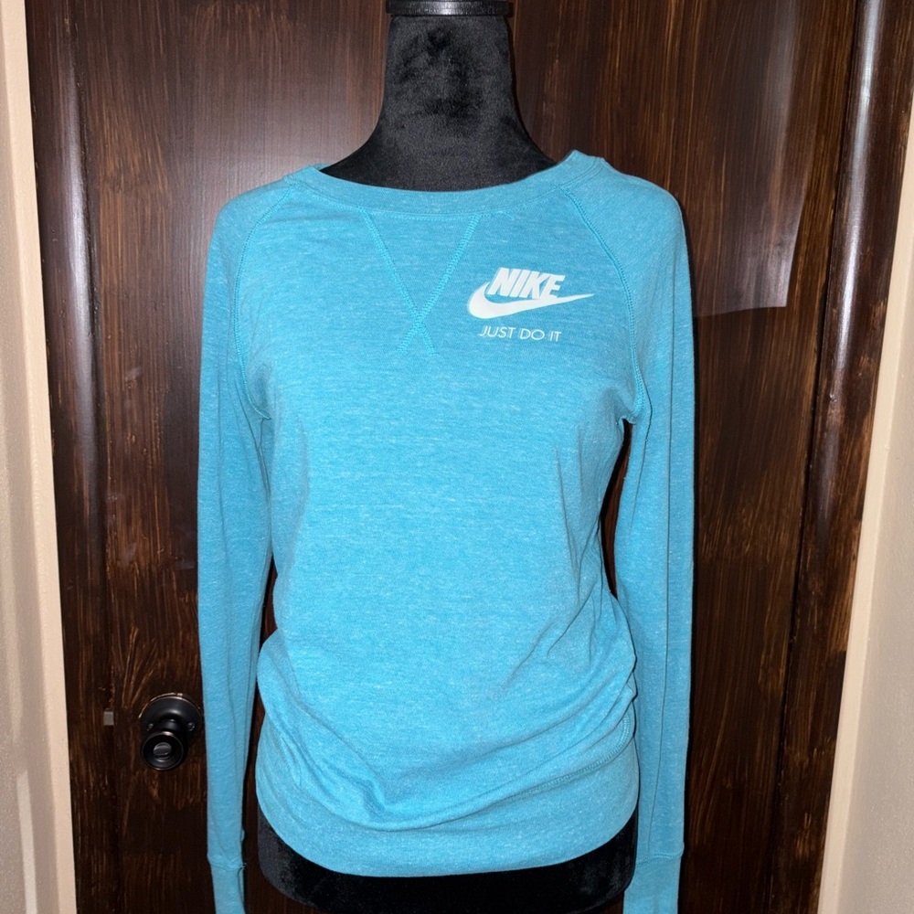 Nike Blue Fitted Long Sleeve Hoodie